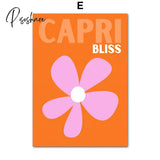 Abstract Evil Eye Mykonos Capri Bliss Santorini Flower Wall Posters And Prints Canvas Painting