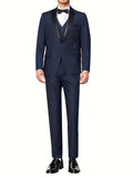 3-Piece Classic Formal Suit Set for Men - Single Button Jacket, Vest, and Trousers - Elegant Formal Attire for Weddings, Job Interviews, and Special Occasions