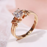 White Zircon Interwoven Pattern Ring Groove Ring Jewelry Wedding Engagement Ring Anniversary Gift