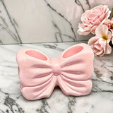 Portable Ceramic Bowknot Toothbrush Holder - No-Drill Bathroom Organizer for Toothbrushes & Toothpaste, for Return School