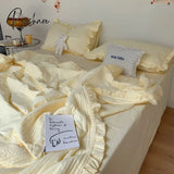 Air Conditioning Quilt + Pillowcases 3Pcs Bedding Set Korean Solid Color Breathable Summer Cool Not