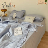 Air Conditioning Quilt + Pillowcases 3Pcs Bedding Set Korean Solid Color Breathable Summer Cool Not