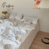 Air Conditioning Quilt + Pillowcases 3Pcs Bedding Set Korean Solid Color Breathable Summer Cool Not