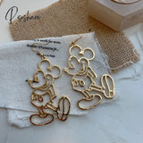 Anime Cartoon Mickey Dangle Earring For Women Cute Alloy Animal Statement Korean Drop Earrings