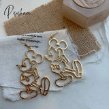 Anime Cartoon Mickey Dangle Earring For Women Cute Alloy Animal Statement Korean Drop Earrings