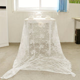 [1pc White Lace Table Cover] 1pc, White Lace Fabric for Table Cover, Lace Decorative Tablecloth Dining Cloth Textile Wedding Party Home Decor