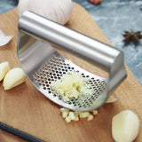 [1 Stainless Steel Garlic Press] 1pc, Garlic Press, Stainless Steel Garlic Press, Rocker Metal Garlic Mincer, Washable Garlic Crusher, Kitchen Garlic Chopper, Garlic Masher, Kitchen Stuff, Kitchen Gadgets Kitchen Accessories