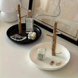 Contemporary Artificial Wood 1pc Entryway Tabletop Storage Tray - Key Jewelry Perfume Holder for Home Room Living Room Office Decor
