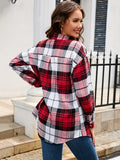 Chic & Elegant Women's Plaid Lapel Shirt - Easy-Care, Durable Casual Wear for Spring/Fall, Perfect for Every Occasion