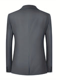 2-Piece Classic Fit Men's Solid Color Single-Breasted Suit Set - Formal Business Wear with Jacket and Trousers Ensemble, Light-Weight Fabric, Versatile Style for Wedding, Interview, and Office Events - Easy Care and Comfortab