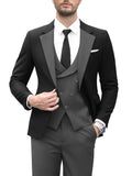 Men's Fashion Casual 3-Piece Suit with Tailcoat, Solid Color Viscose Blend, Non-Stretch Woven Fabric, Regular Fit for Weddings and Banquets