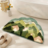 Soft Absorbent Polyester Floral Bathroom Rug Mat - Non-Slip Comfortable Bath Mat for Floor, Sink, Bathtub, Shower - Ideal for Spring Decor and Christmas Gift, Christmas Decor