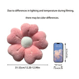 Soft Plush Daisy Flower Throw Pillow - Cozy Decorative Cushion for Bed & Sofa, White/Pink, 13.7 Inches, Polyester Fabric, Adorable Floral Design, Bed Accessory | Plush Pillow Decor | Soft Polyester Fabric, Throw Pillows for C