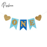 Baby 1St Birthday Banner Flag Monthly One Year Bunting Garland Shower Boy Girl First Happy Party