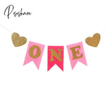 Baby 1St Birthday Banner Flag Monthly One Year Bunting Garland Shower Boy Girl First Happy Party