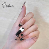 Ballet Long Press On Fake Nails With Rhinestones False Nails Design Cute Bowknot Nail Tips N5022 /