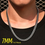 1pc Titanium Steel Men's Necklace, Stainless Steel Cuban Chain, Trendy Fashion Accessories, Trendy Girl Hip-hop Accessories, father's day gift