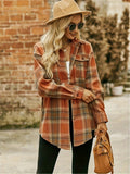 Vibrant Plaid Long Sleeve Shirt - Classic Button Front, Flap Pockets, Relaxed Fit, Soft Fabric, Casual Wear for Women - Perfect for Daily Life, Outdoor Activities, and Travel