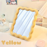 Floral Portable Makeup Mirror - Corrugated Tabletop Vanity Mirror with Polished Plastic Frame, Unscented, No Battery Required, Easy Carry Design for Women