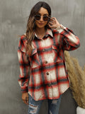 Stylish Plaid Shirt - Soft, Breathable, Relaxed Fit, Drop Shoulder, Long Sleeve, Casual Outwear for Spring and Fall - Women's Fashion Clothing