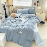 Yanyangtian Bed Linen Bedding Set Washed Cotton Four-Piece Sheets Set Comfort Sets Solid Christmas