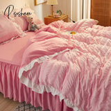 Bedding Set Luxury Soft Bed Spreads Heightened Skirt Princess Bedspread Sheet For Girl Cover