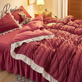 Bedding Set Luxury Soft Bed Spreads Heightened Skirt Princess Bedspread Sheet For Girl Cover