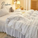 Bedding Set Luxury Soft Bed Spreads Heightened Skirt Princess Bedspread Sheet For Girl Cover