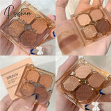 Beyprern Four-Colors Pearly Eyeshadow Palette Bright Matte Shimmer Crystal Chandeliers Glitter Long