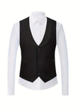 Elegant All-Season Men's Tuxedo - 3-Piece Suit with Peak Lapels, Machine-Washable, Perfect for Weddings & Business Events