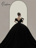 Black Celebrity Dresses Hepburn Elegant Backless Off Shoulder Sleeveless Strapless Women Lace-Up