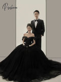 Black Celebrity Dresses Hepburn Elegant Backless Off Shoulder Sleeveless Strapless Women Lace-Up