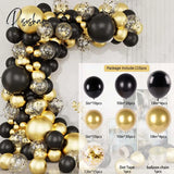 Black Gold Balloon Garland Arch Kit Confetti Latex 30Th 40Th 50Th Birthday Party Balloons