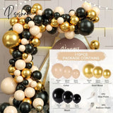 Black Gold Balloon Garland Arch Kit Confetti Latex 30Th 40Th 50Th Birthday Party Balloons