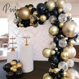 Black Gold Balloon Garland Arch Kit Confetti Latex 30Th 40Th 50Th Birthday Party Balloons