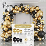 Black Gold Balloon Garland Arch Kit Confetti Latex 30Th 40Th 50Th Birthday Party Balloons