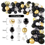 Black Gold Balloon Garland Arch Kit Confetti Latex 30Th 40Th 50Th Birthday Party Balloons