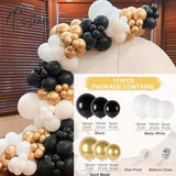 Black Gold Balloon Garland Arch Kit Confetti Latex 30Th 40Th 50Th Birthday Party Balloons