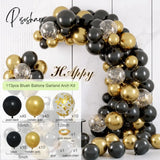 Black Gold Balloon Garland Arch Kit Confetti Latex 30Th 40Th 50Th Birthday Party Balloons