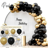 Black Gold Balloon Garland Arch Kit Confetti Latex 30Th 40Th 50Th Birthday Party Balloons