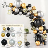 Black Gold Balloon Garland Arch Kit Confetti Latex 30Th 40Th 50Th Birthday Party Balloons