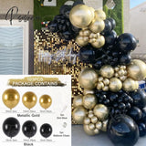 Black Gold Balloon Garland Arch Kit Confetti Latex 30Th 40Th 50Th Birthday Party Balloons