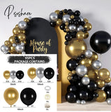 Black Gold Balloon Garland Arch Kit Confetti Latex 30Th 40Th 50Th Birthday Party Balloons