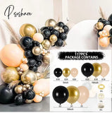 Black Gold Balloon Garland Arch Kit Confetti Latex 30Th 40Th 50Th Birthday Party Balloons