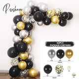 Black Gold Balloon Garland Arch Kit Confetti Latex 30Th 40Th 50Th Birthday Party Balloons