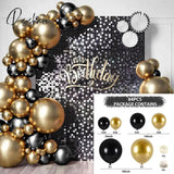 Black Gold Balloon Garland Arch Kit Confetti Latex 30Th 40Th 50Th Birthday Party Balloons