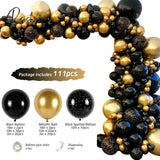 Black Gold Balloon Garland Arch Kit Confetti Latex 30Th 40Th 50Th Birthday Party Balloons