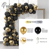 Black Gold Balloon Garland Arch Kit Confetti Latex 30Th 40Th 50Th Birthday Party Balloons