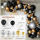 Black Gold Balloon Garland Arch Kit Confetti Latex 30Th 40Th 50Th Birthday Party Balloons