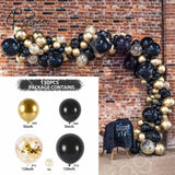 Black Gold Balloon Garland Arch Kit Confetti Latex 30Th 40Th 50Th Birthday Party Balloons